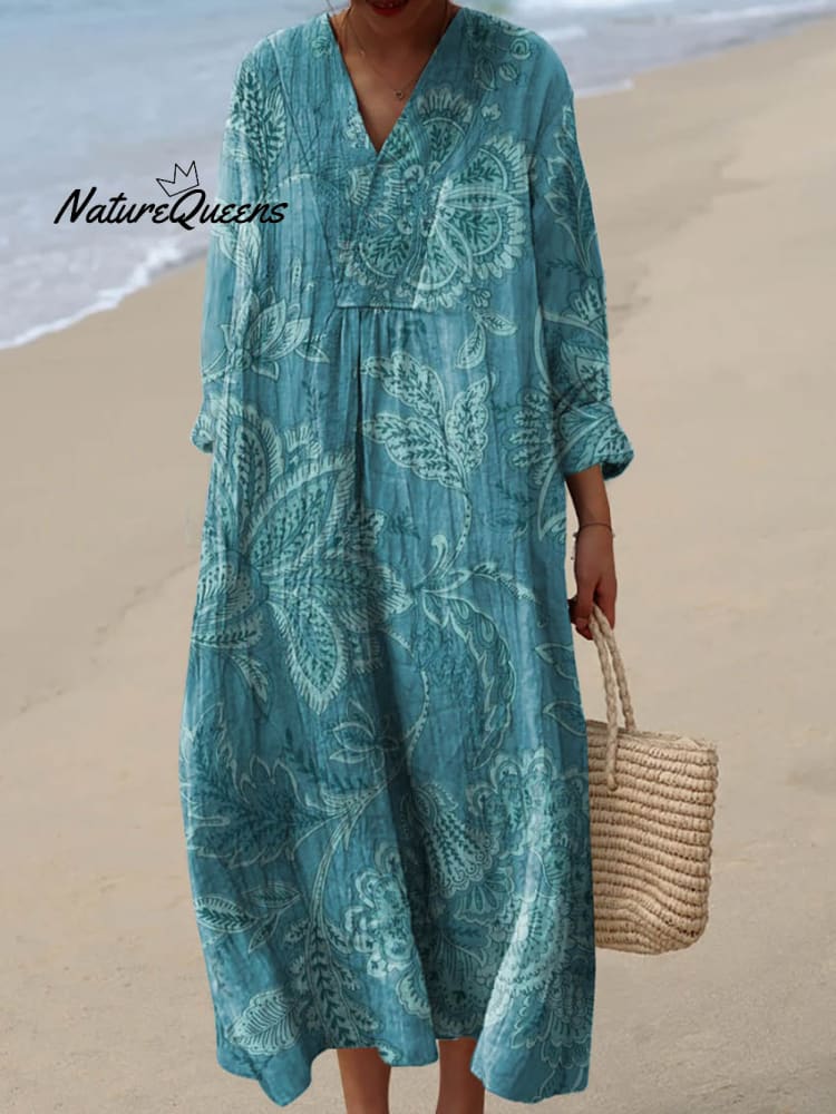 Amaya™ | Vestido vintage de algodón con estampado floral