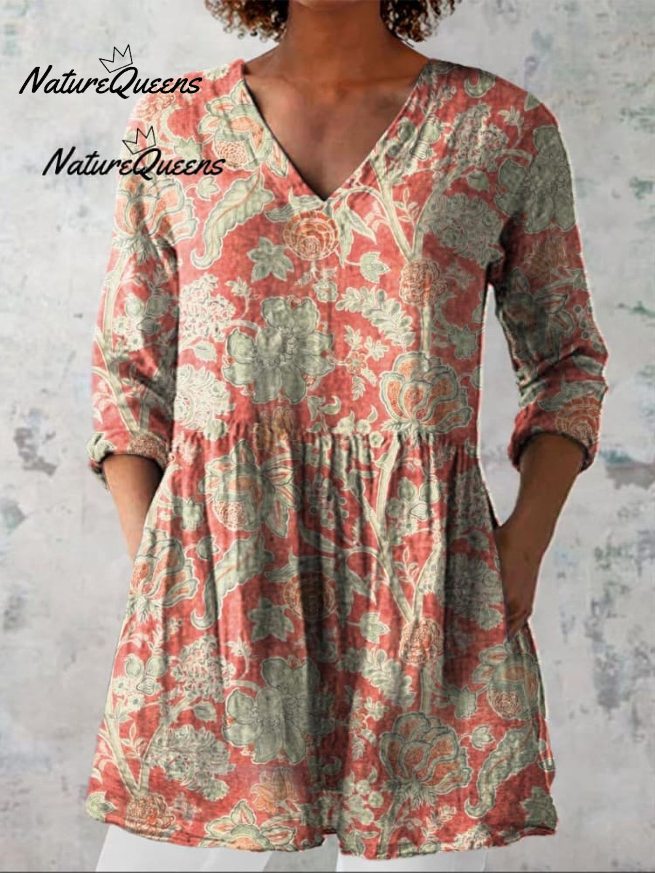 Cleotilde™ | Vestido vintage de algodón con estampado floral