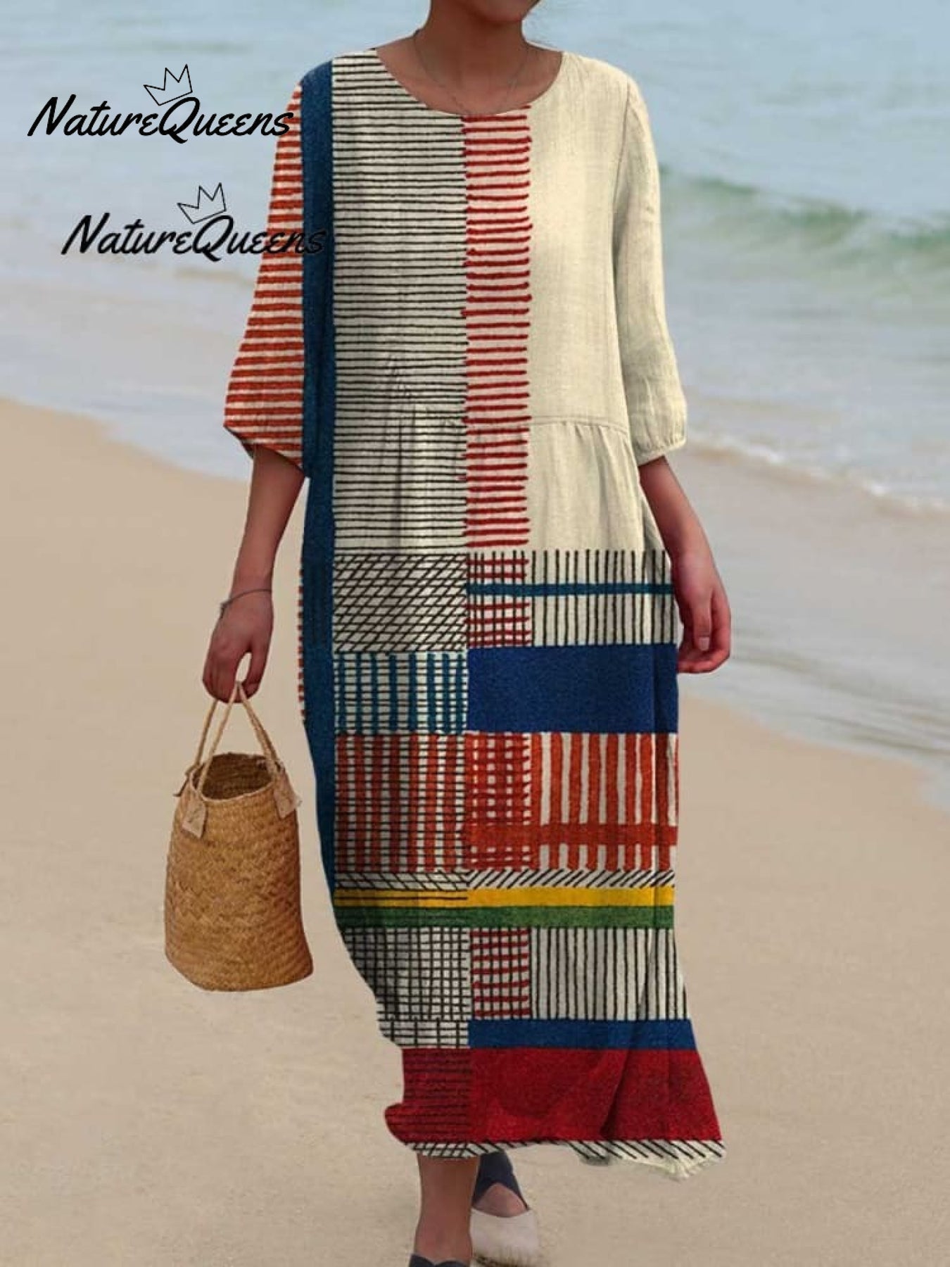 Amara™ | Vestido de algodón con estampado geométrico