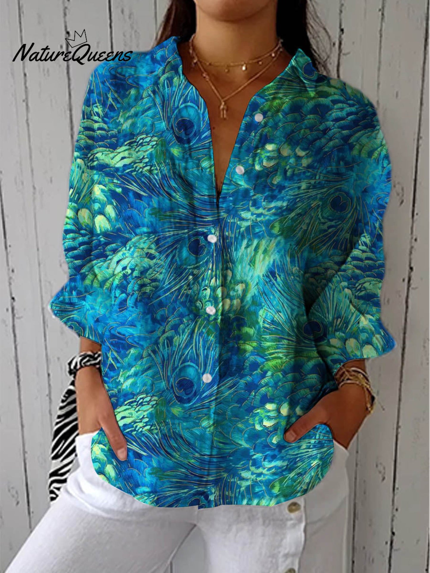 Anaya™ | Camisa informal de algodón y lino con cuello en V