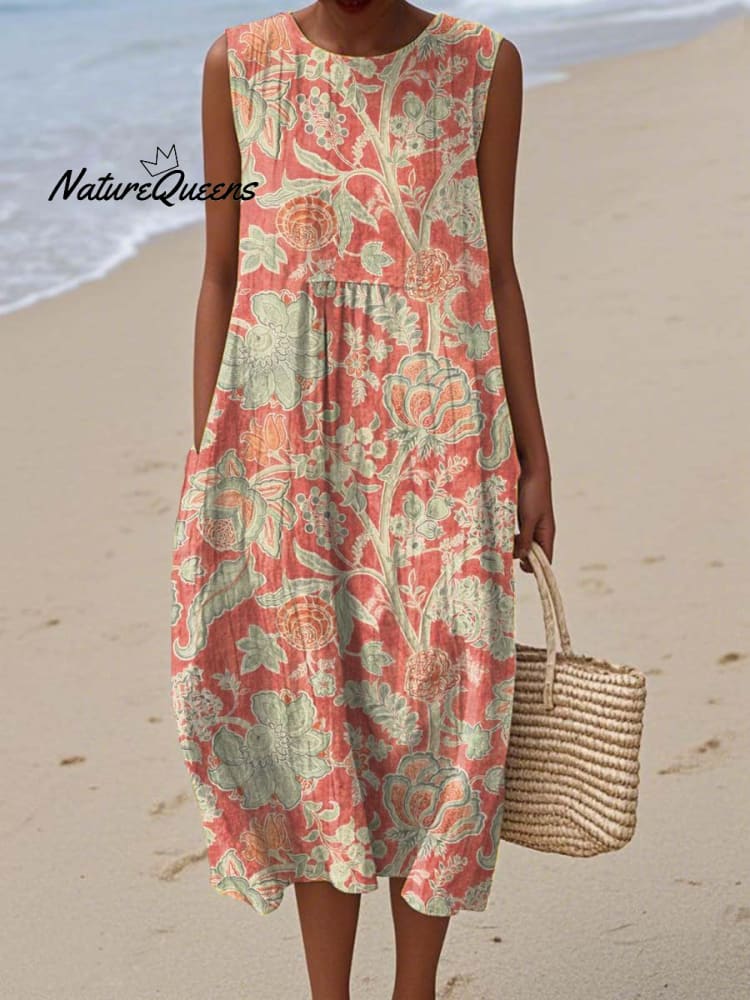 Wila™ | Vestido vintage de algodón con estampado floral