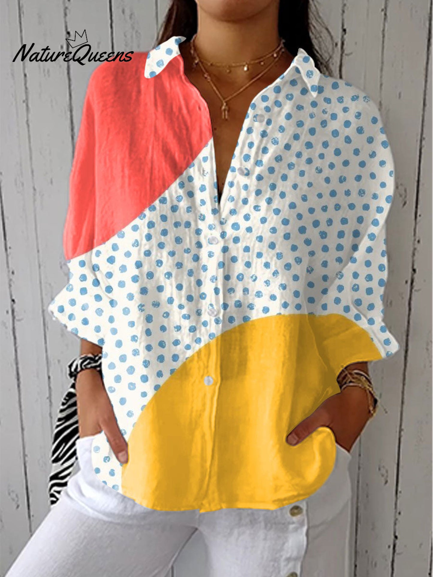 Zafira™ | Camisa informal de lino con cuello en V