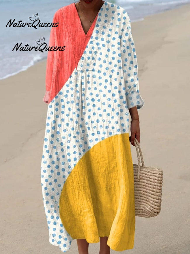 Alma™ | Vestido informal de lino con cuello en V