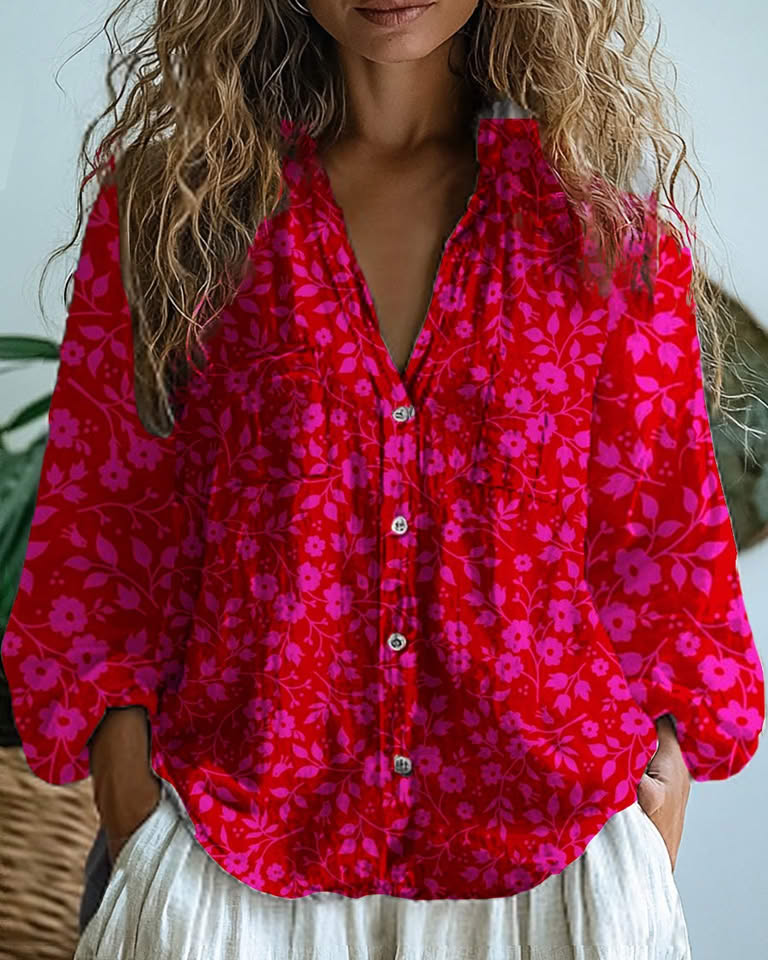 Juliana™ | Camisa Vintage Con Estampado Floral