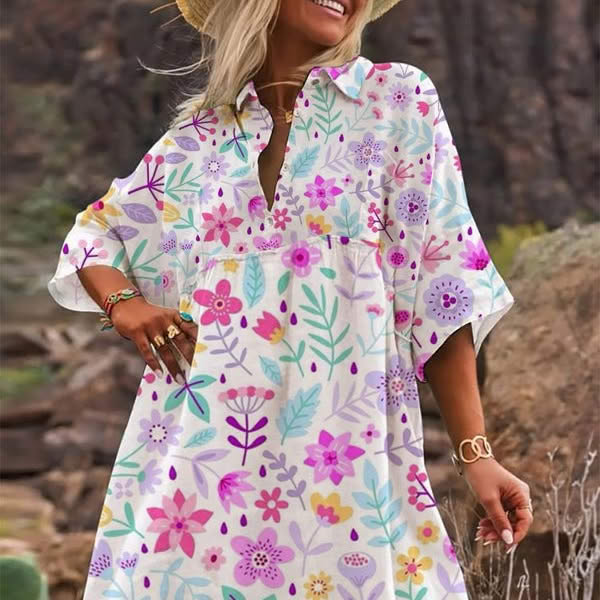 Alejandra™ | Vestido Vintage Con Estampado Floral