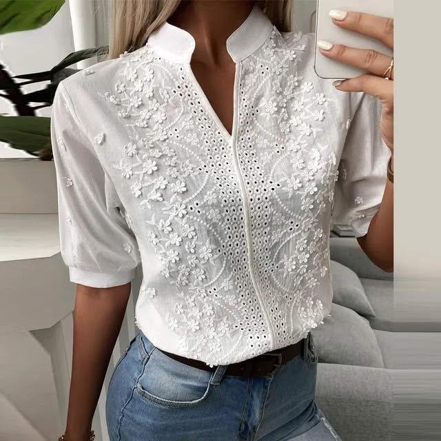 Gabriela™ | Blusa De Lino Blanco