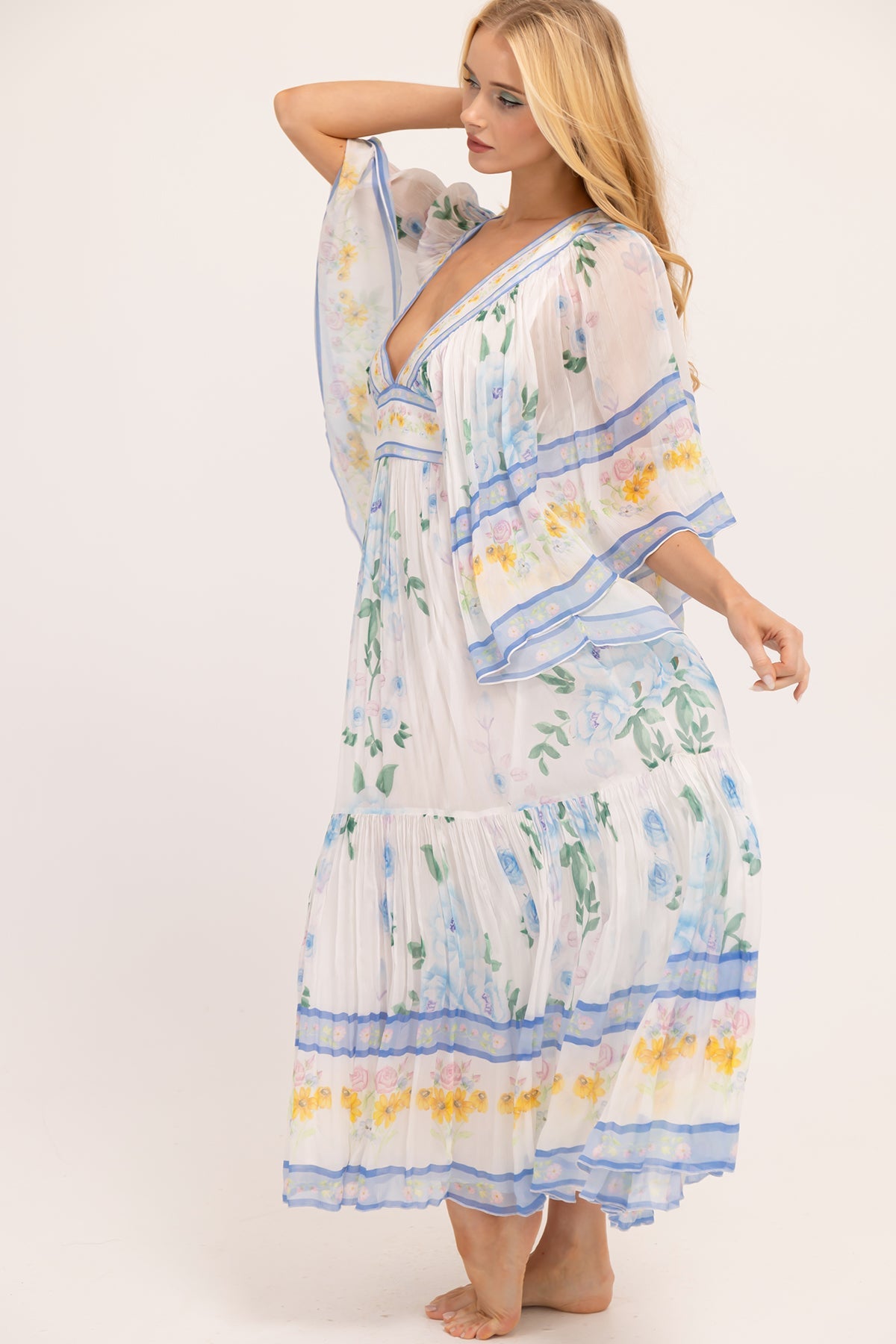 Sua™ | Vestido largo Angel - Fondo de pantalla Blue Posey