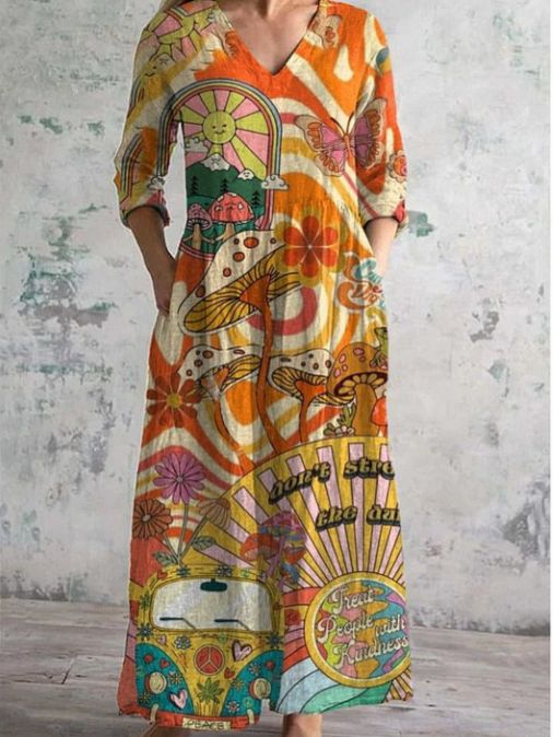 Natalia™ | Vestido Vintage Con Estampado Artistico