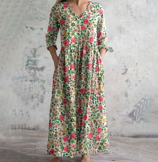 Laura™ | Vestido Vintage Con Estampado Floral