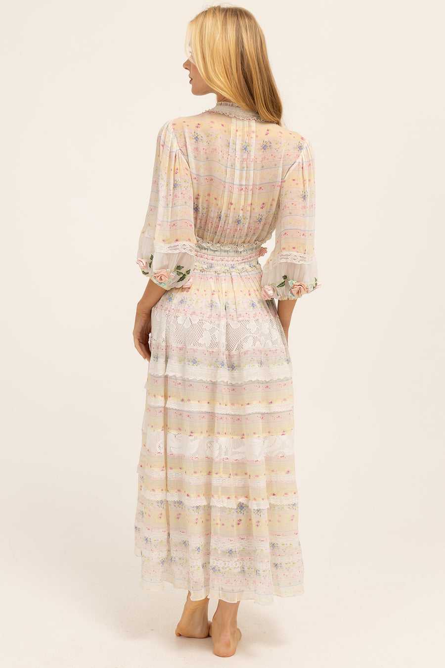 Luar ™ | Vestido Meadow Day con borde de acuarela