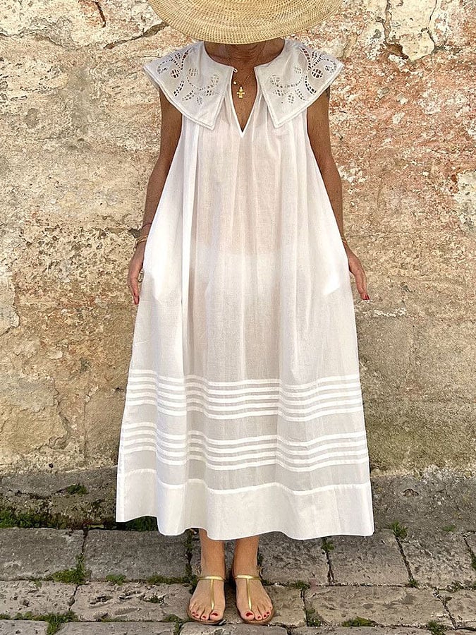 Aloia™ | Vestido de fiesta de algodón y lino para mujer