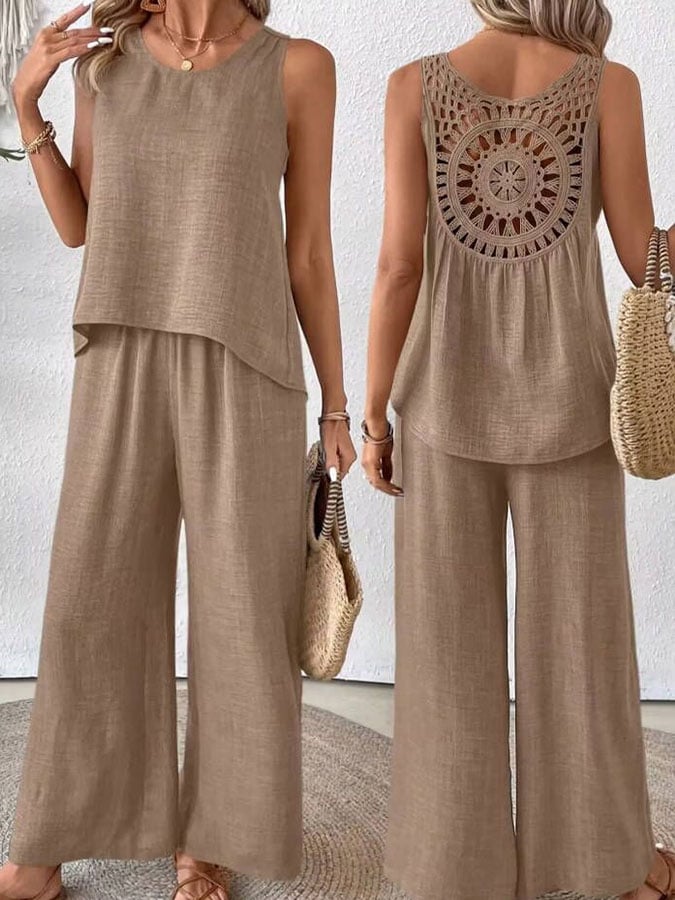 Cecia™ | Traje informal de dos piezas con cuello redondo