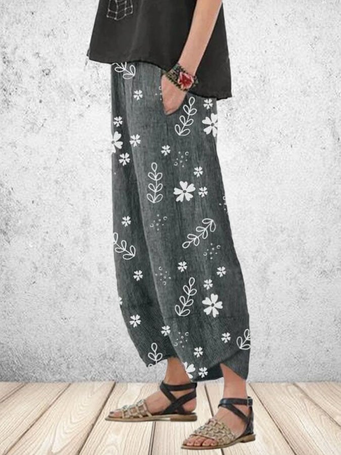 Fiorella™ | Pantalones rectos estampados capri casuales de moda