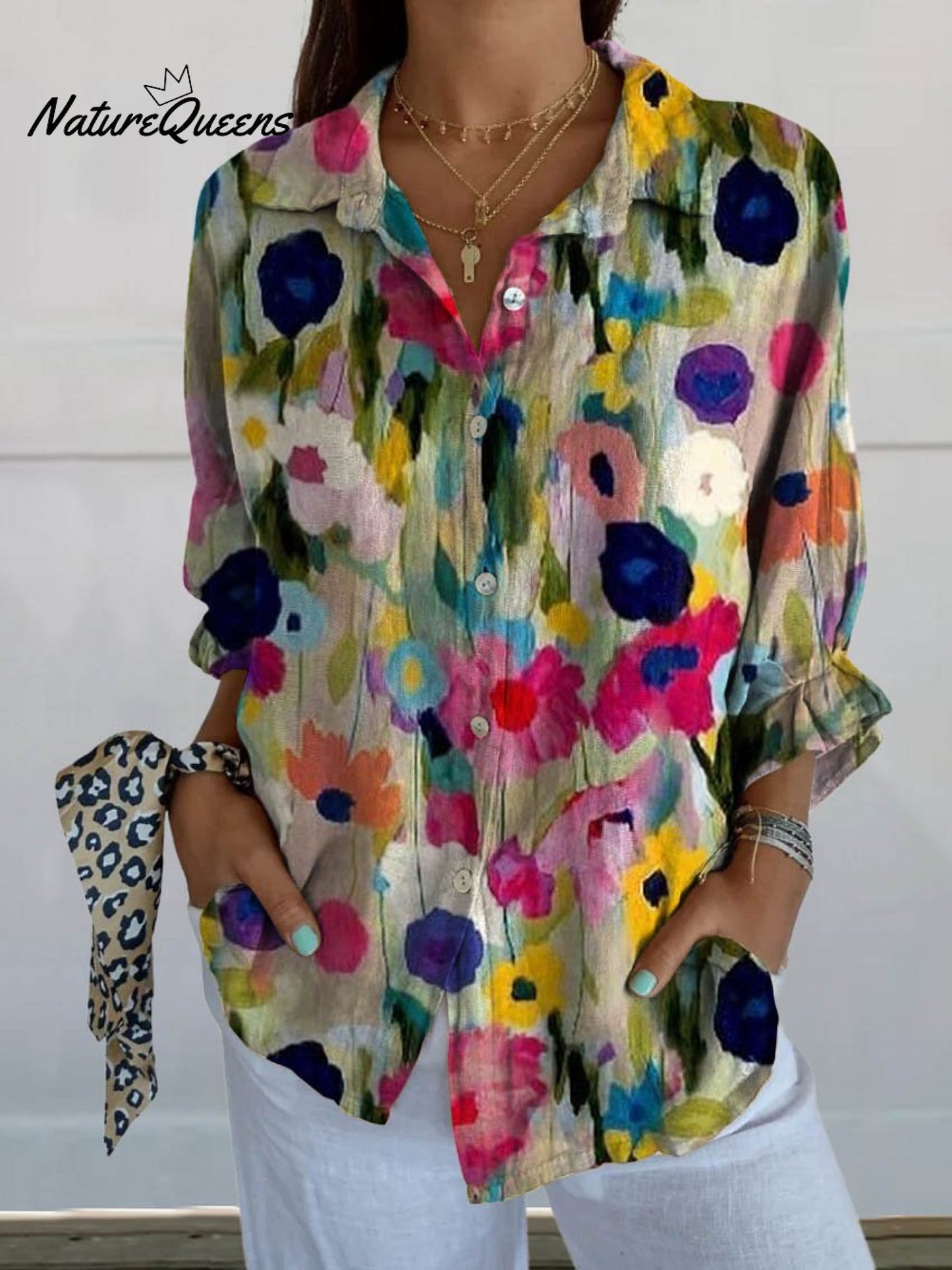 Talía™ | Camisa informal de lino con cuello en V