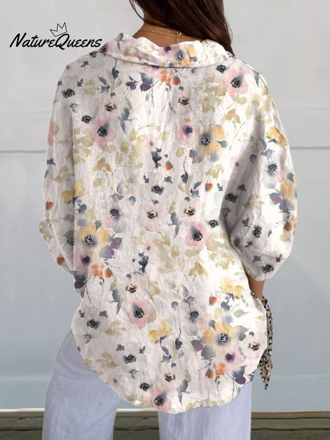 Nadia™ | Camisa informal de lino con cuello en V