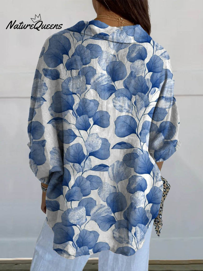 Zenobia™ | Camisa informal de lino con cuello en V