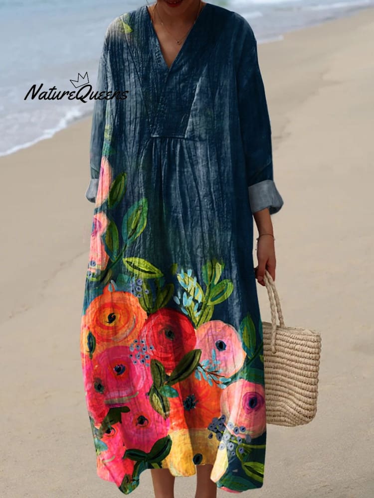 Saril™ | Vestido casual con estampado floral