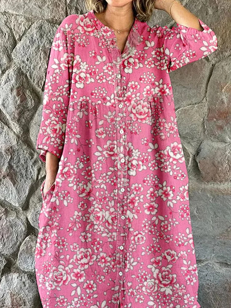 Brena™ | Vestido midi de manga larga