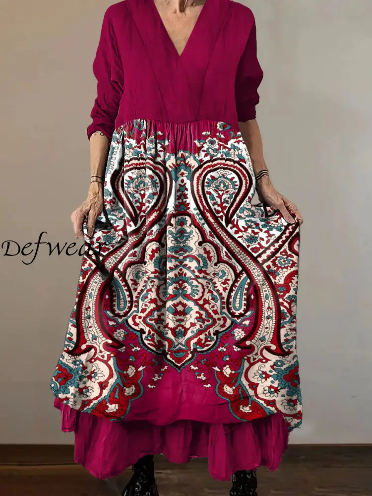 Virginia™ | Vestido midi de algodón con cuello en V