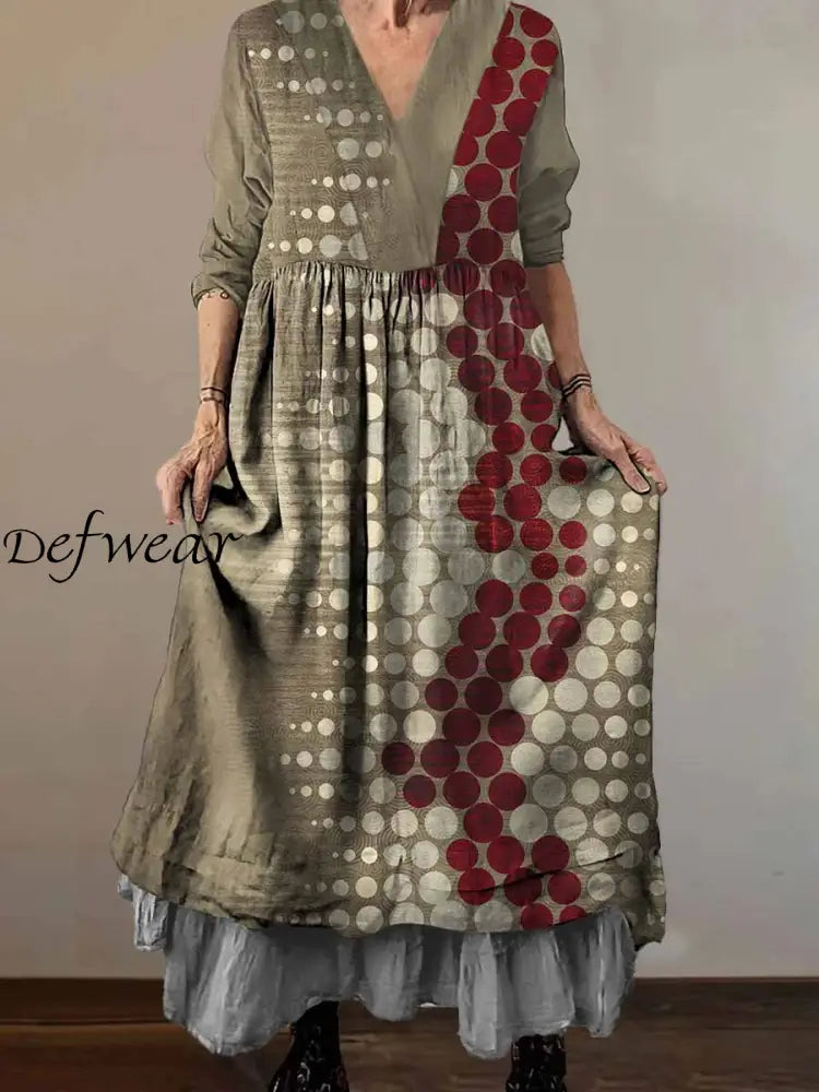 Maite™ | Vestido midi de algodón con cuello en V