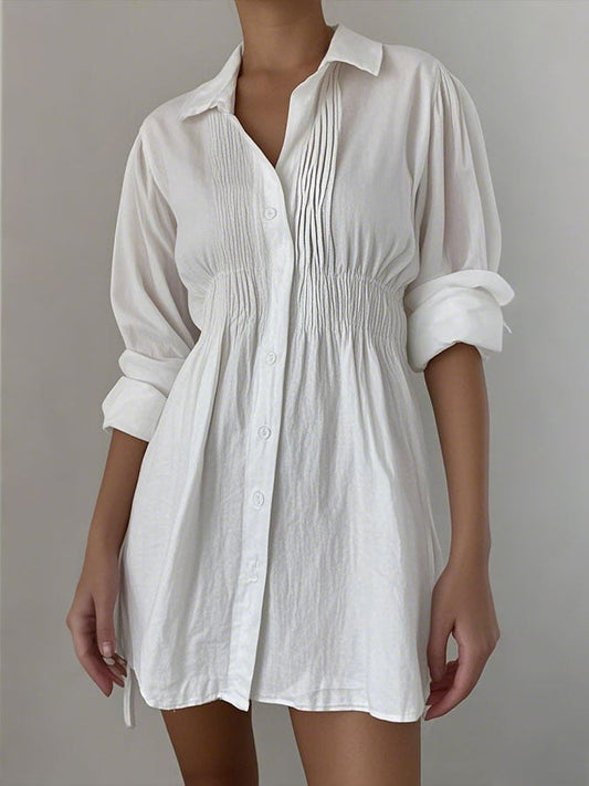 Florianna™ | Vestido camisero de algodón y lino