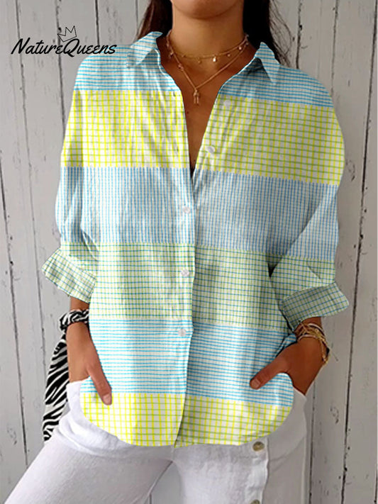 Fátima™ | Camisa informal de lino con cuello en V