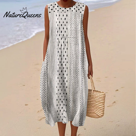 Luna™ | Vestido cruzado de algodón con bolsillos