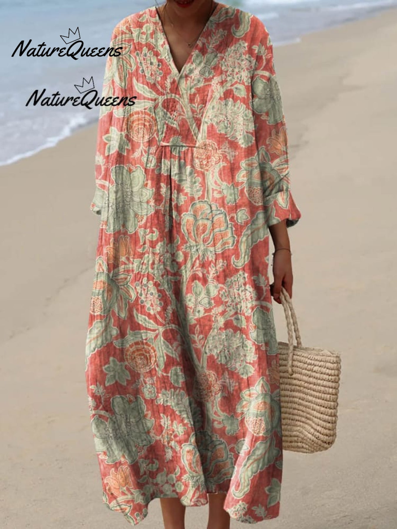 Cleotilde™ | Vestido vintage de algodón con estampado floral