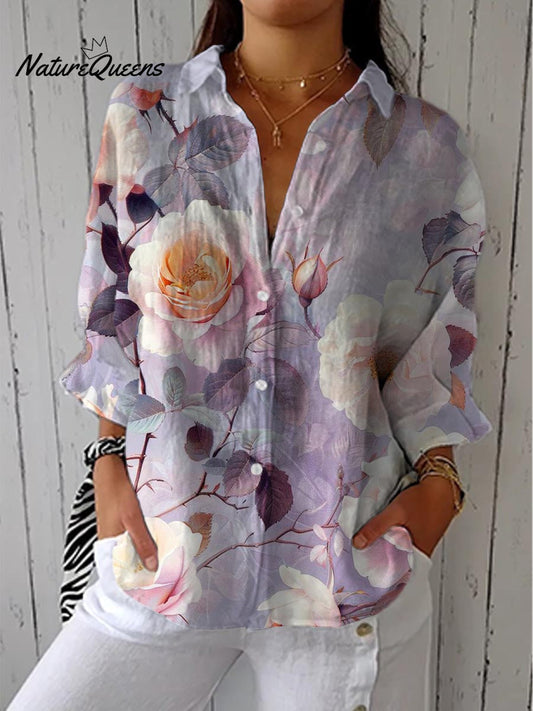 Elina™ | Camisa informal de lino con cuello en V