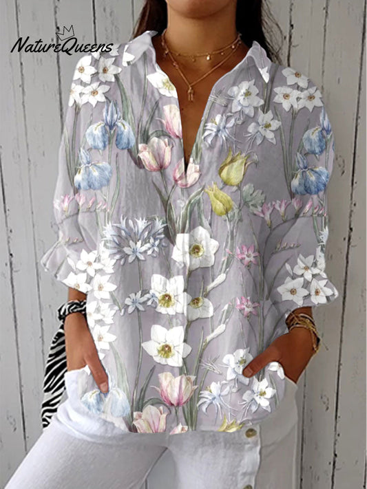 Gaia™ | Camisa informal de lino con cuello en V