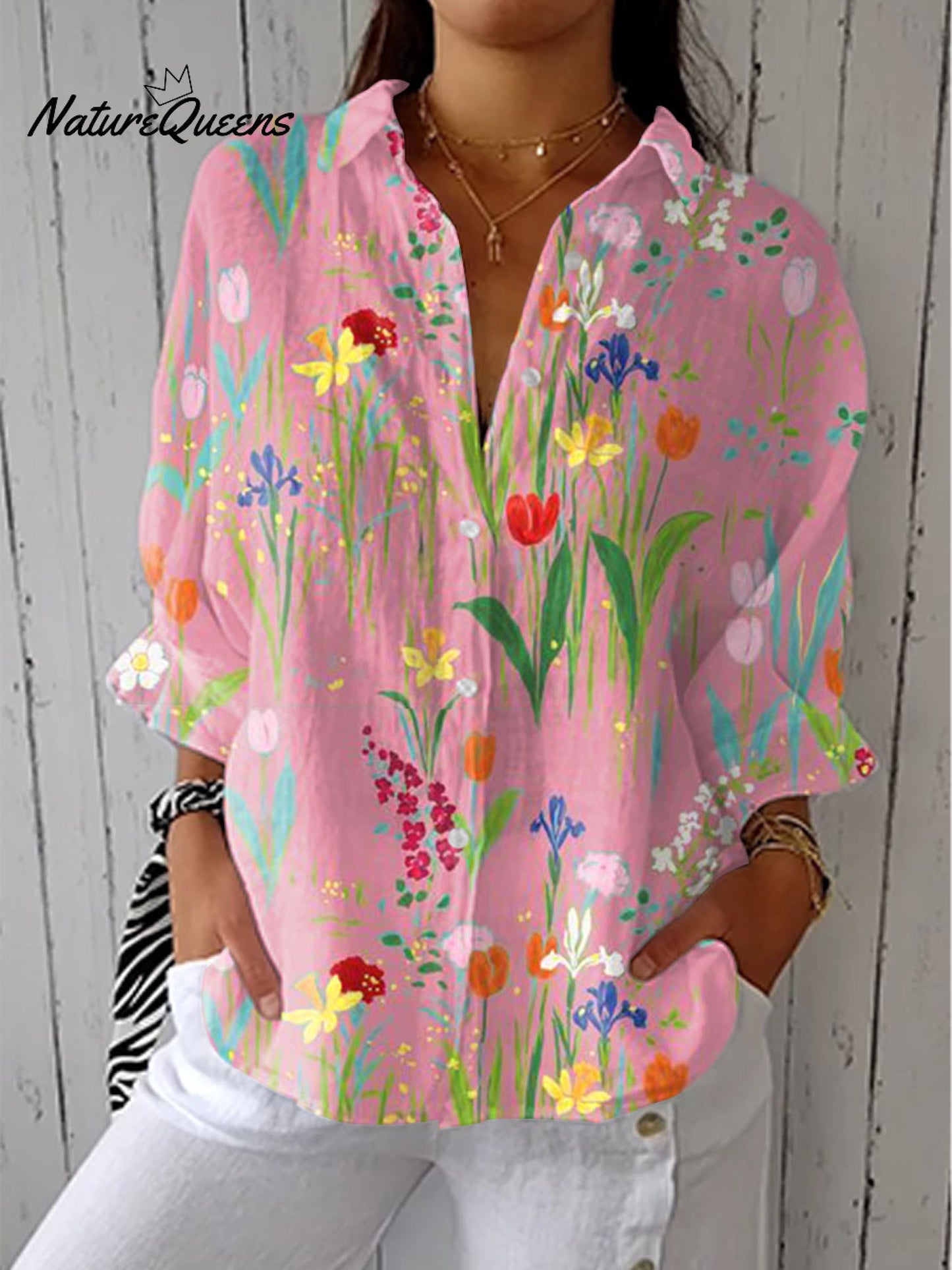 Diana™ | Camisa informal de lino con cuello en V
