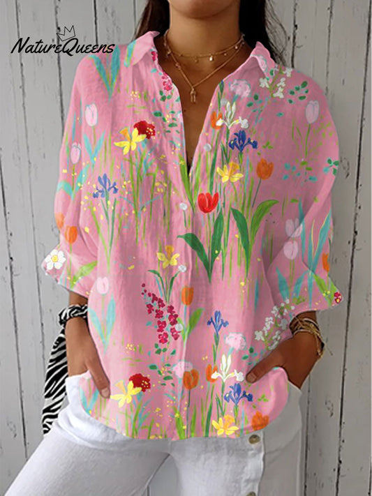 Diana™ | Camisa informal de lino con cuello en V