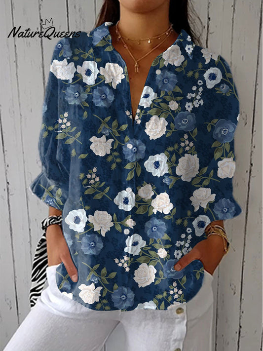 Brisa™ | Camisa informal de lino con cuello en V