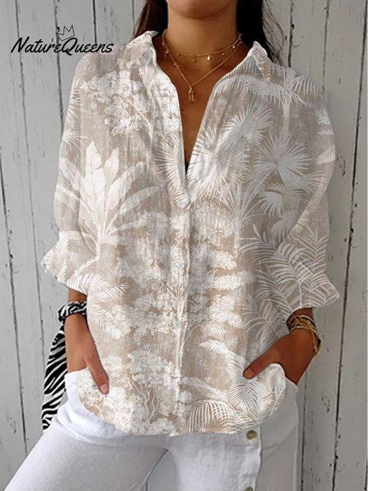 Dahlia™ | Camisa informal de lino con cuello en V