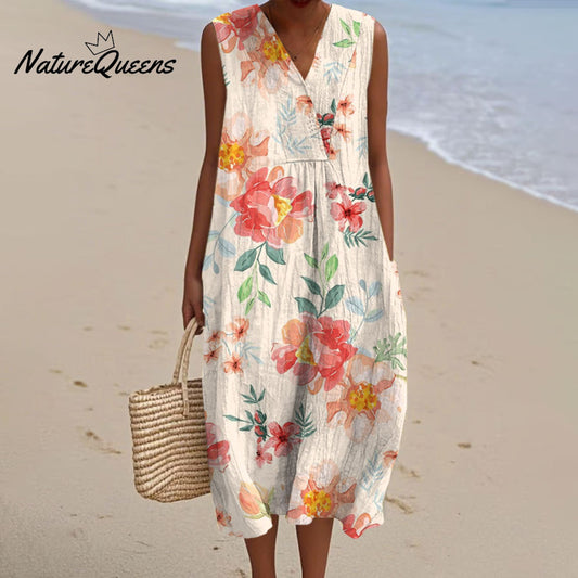 Saia™ | Vestido cruzado de algodón con cuello en V