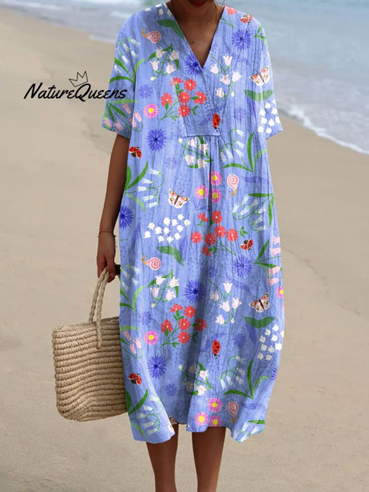 Shayla ™ | Vestido fluido con estampado floral vintage