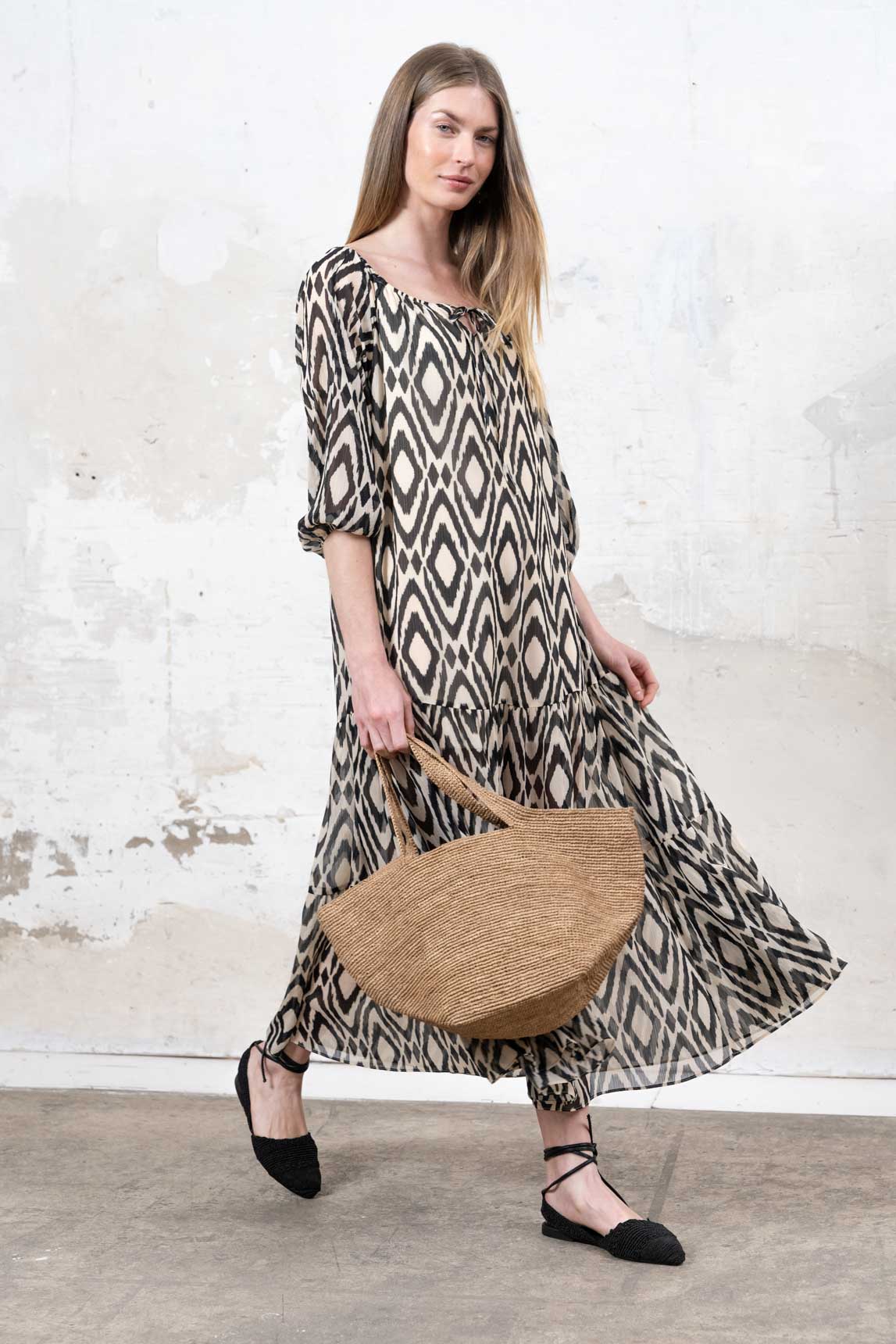 Sabrina™ | Vestido Céret geométrico