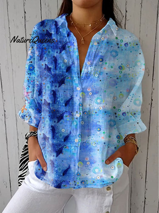 Selva™ | Camisa informal de lino con cuello en V