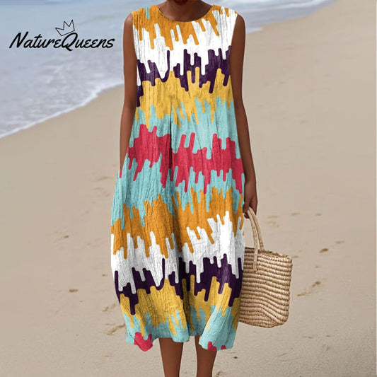 Liana™ | Vestido cruzado de algodón con bolsillos