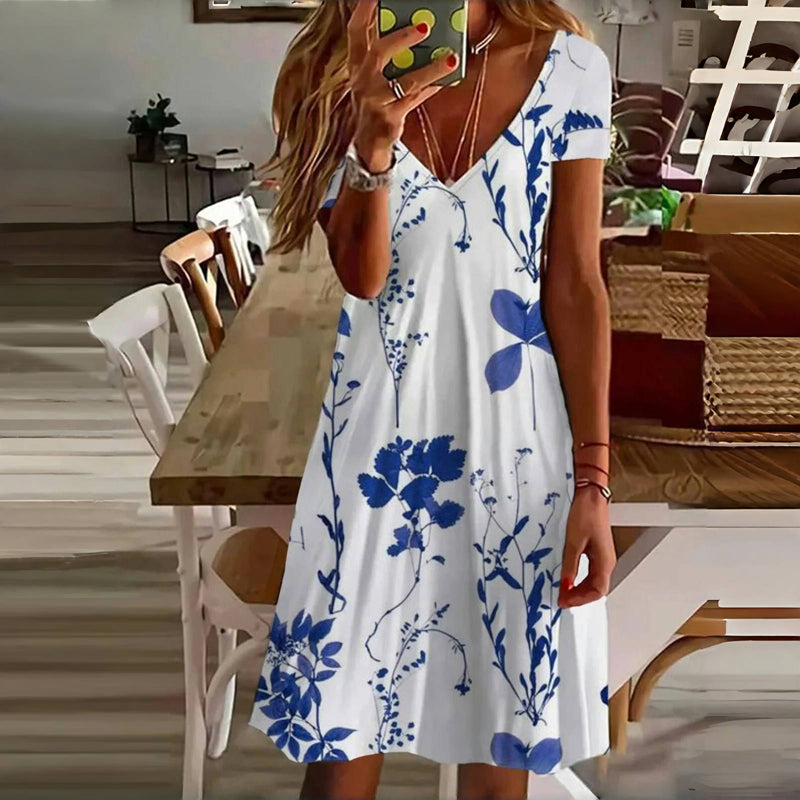 Heli™ | Vestido casual con estampado de hojas