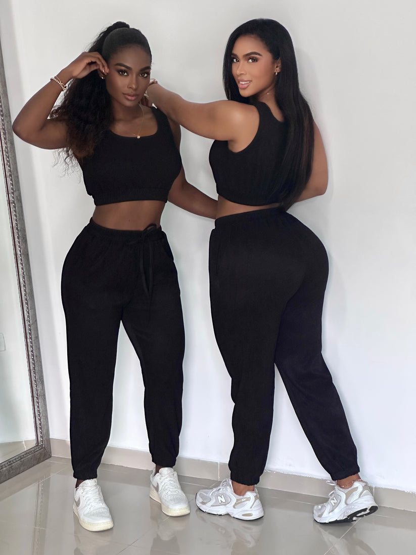 Berta™ | CONJUNTO RIB LARGO BLUSA BASICA SISA