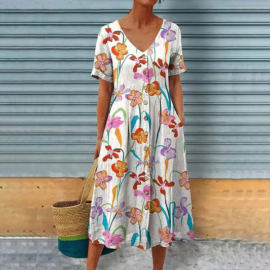 Fernanda™ | Vestido Vintage Con Estampado Floral