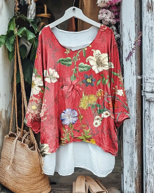 Sofia™ | Camisa Vintage Con Estampado Floral