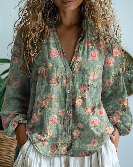 Luisa™ | Camisa Vintage Con Estampado Floral