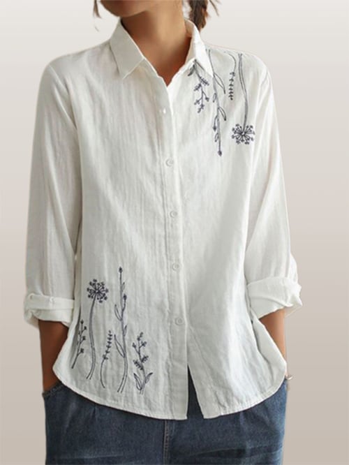 Celina™ |  Camisa minimalista retro bordada