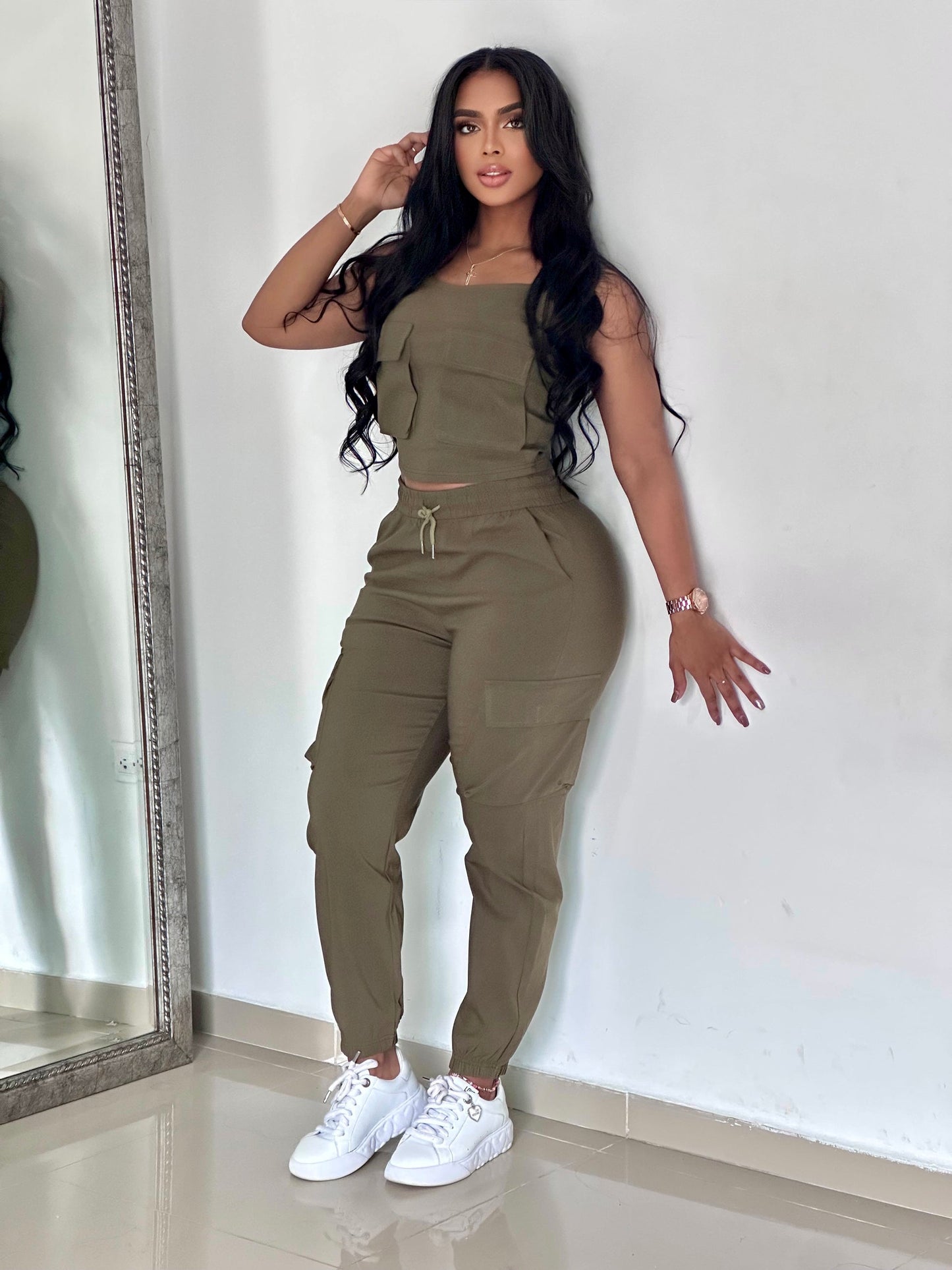 Sheila ™ | CONJUNTO LARGO BLUSA BOLSILLOS