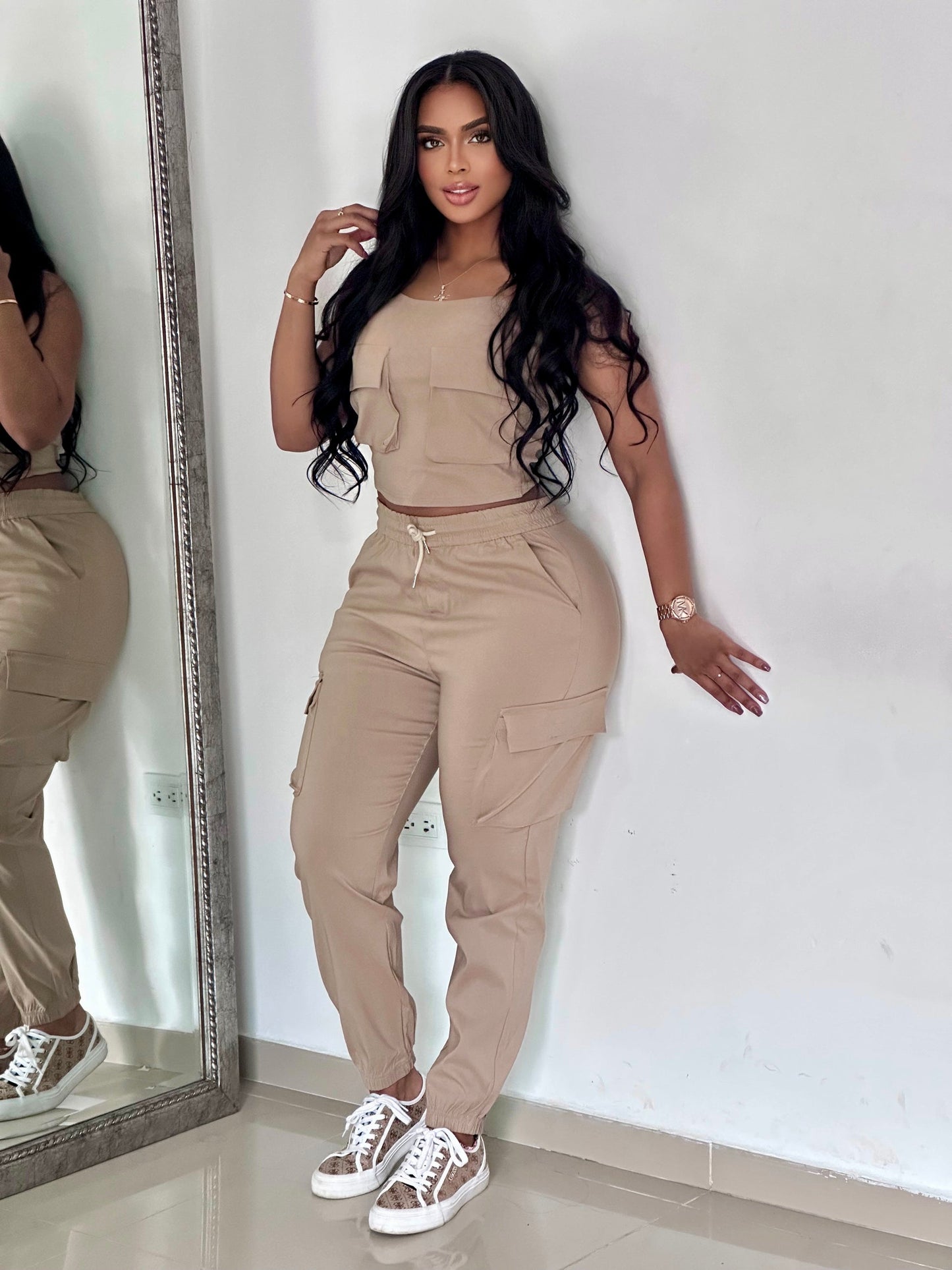 Sheila ™ | CONJUNTO LARGO BLUSA BOLSILLOS