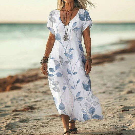 Grata™ | Vestido casual con estampado de hojas