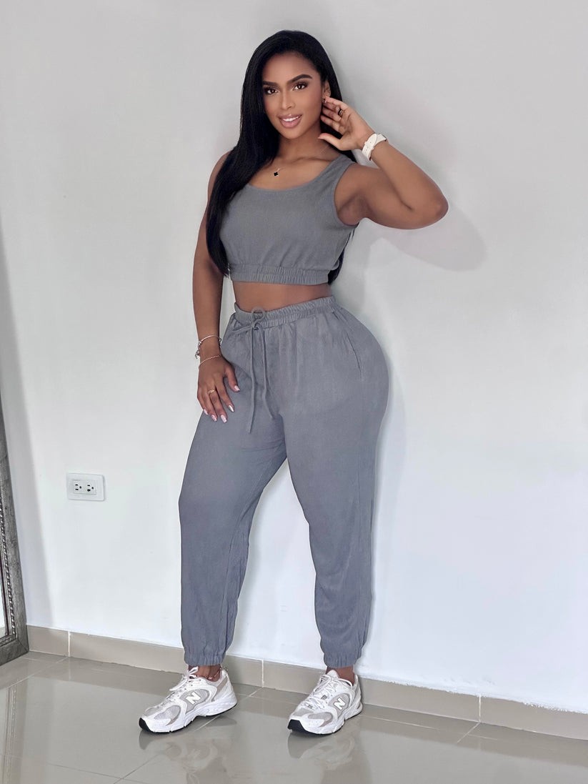 Berta™ | CONJUNTO RIB LARGO BLUSA BASICA SISA