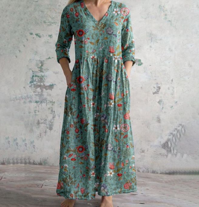 Irma™ | Vestido Vintage Con Estampado Étnico